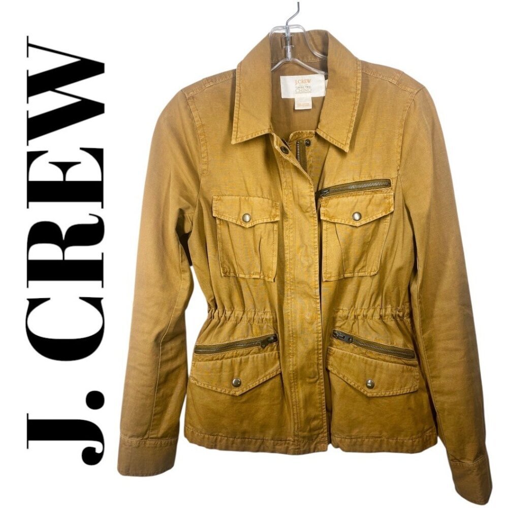 J. CREW Classic Vintage Twill Chino 100% Cotton Safari Utility Jacket, Medium